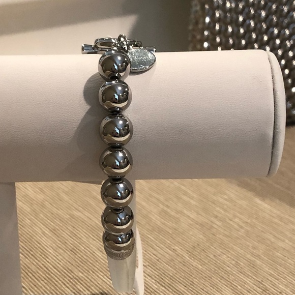 Silver Tone Bead “Toggle” Bracelet - Picture 5 of 5